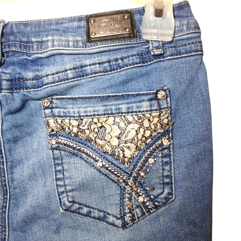 Womens Earl Size 10 Rhinestone Embellished Skinny Jeans